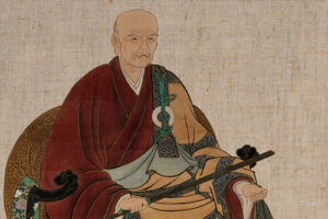Ritratto tradizionale giapponese del monaco zen Takuan Sōhō in abiti monastici
